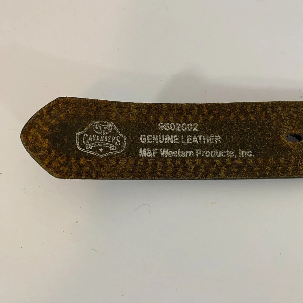 Cavender’s Boys Oval Buckle Rodeo Brown Leather Belt Size 28 Western Cowboy